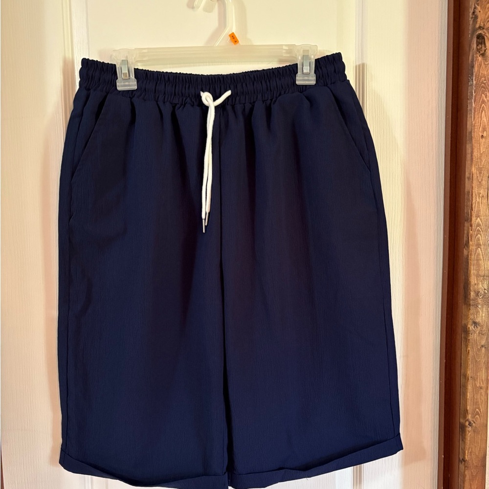Navy Blue Drawstring Shorts